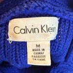 Calvin Klein  Boatneck Sweater Women’s Size M Royal Blue Zipper Detail Nautical Photo 8