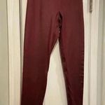 Kyodan  Burgundy Shiny Mid Rise Ankle Stretchh Leggings Athletic Wear Yoga Size S Photo 4