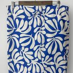Solid & Striped  Lucienne Midi Skirt XS Blue White Leaf‎ Print Linen Photo 2