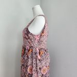 Madewell Boho Floral Thanksgiving Turkey Print Ruffle Midi Fall Dress M/L Photo 5