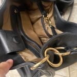 Boston Proper   Black Leather Shoulder Bag Gold Chain Detail Tassel Hobo Purse Photo 7