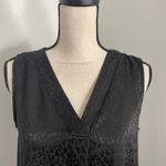 Leopard Print Sleeveless Satin Blouse Small Black Corporate Chic Officecore Top Photo 1