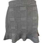 Forever 21 GLEN PLAID KNIT FLUTED HEM FIT‎ AND FLARE SKIRT Women’s Size Small Black Photo 0