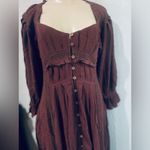 Free People magdalia romantic boho maxi dress size S bottom down puffy sleeve Photo 8