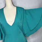 Lavish Lice Lavish Alice Size 6 Teal Deep V-Neck Butterfly Sleeve Sheath Dress NWT Lined Photo 3