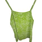 Torrid  Bright Green Floral Pattern Chiffon Pintuck Squareneck Cami Photo 3