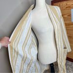 Eileen Fisher  Striped Organic Cotton Kimono Jacket Reed Yellow Small Medium S/M Photo 4