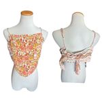 SO NWT Juniors Womens Kohls  Pink & Yellow Floral Bandana Tank Top - Sz XL Photo 1