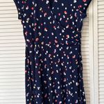 R&K Women's Dress Size 18 Navy Blue Multicolor Polka Dot Short Sleeve faux wrap Blue Photo 0