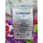 Lands' End High Neck Tankini Tank Top Bra Inside White/Pink Floral Design Sz 12 Photo 4