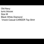 Old Navy long sleeve blouse Top shirt abstract Medium flowy dressy casual black Photo 7