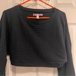 Urban Outfitters  Black Ribbed Long Sleeve Crop Top Photo 2