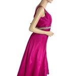 Jovani  Fuchsia‎ V Neck Embellished Belt Prom Dress 42401 SIZE 6 Photo 4
