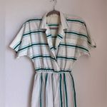 Vintage Midi Dress with Tie Front and Dolman Sleeves White Size none Photo 1
