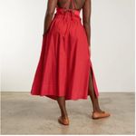 Everlane  The Easy Button-Front Red A-Line Skirt, Size M Photo 2