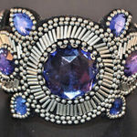 Vintage Purple and Blue‎ leather cuff Photo 0