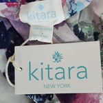 Kitara Purple and White Floral Print Wrap Scarf with Tassels NWT One Size Photo 4