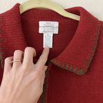 Christopher & Banks  Red Sweater with Green Trim Photo 3