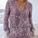 Rebecca Taylor 2 ITEMS: Blue Red Floral Silk Button Front Top Sz 4 & Shorts Sz 6 Photo 0