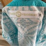Tracy Negoshian  Teal Long Sleeve V-Neck Cotton Tunic Photo 3