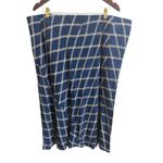 Ava & Viv  Skirt Plus Size 2X Midi Blue Plaid Windowpane Career Modest Church Photo 2