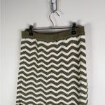 4th & Reckless Green White Chevron Knit Midi Skirt Size XXL Photo 5