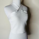 Aritzia Babaton White Sculpt Knit Criss Cross Tank Photo 2