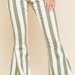 Altar'd State High Waist Striped Bell Bottom Pants White Green Sz S Photo 0