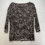 Chico's New Shirt Women's 1 (Medium) Eco Weave Piper Rockledge Brown 3/4 sleeve Photo 8