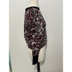 Joie  Caleigh Floral Paisley Printed Sweatshirt‎ Thumbhole Burgundy Red Medium Photo 4