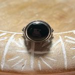 Sterling Silver Raised Black Onyx 925  Ring Photo 4