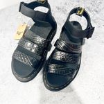 Dr. Martens NEW NWT Blaire Gunmetal Wild Croc Emboss Leather Sandals Size US 7 Photo 4