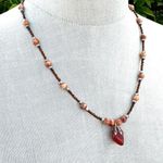 Carnelian Orange beaded pendant necklace Photo 1