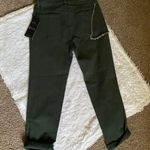 Olive Green Ripped Chain Denim Jeans Pants Photo 2