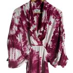 S/W/F Magenta Tie Dye Print Plunge V Photo 6