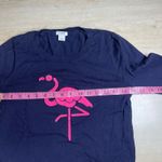 J.Crew  Navy Blue Long Sleeve Pink Flamingo Graphic Knit Sweater Top XS Photo 6
