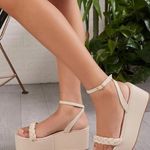 SheIn Cream Platform Wedges Photo 0