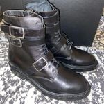Saint Laurent Army 20 Buckle Boot in Kangaroo Embossed Leather Photo 11