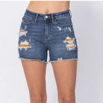 Judy Blue  floral patch distressed denim‎ jeans Photo 1