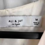 Ali & Jay Pink Blue Floral Satin V Neck A Line Dress Cutout Waist Womens Medium Photo 5