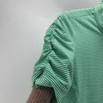 Nike  Dry fit 1/2 zip Golf Top Green white Stripe ruched sleeve Photo 3
