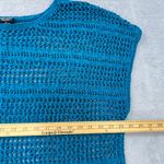 Faded Glory  Crochet Knit Top Cover Up Teal‎ Blue Open Weave 3X Beech Tropical Photo 3
