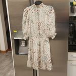 Joie 💕💕 Shima Smocked Ruffled Dress ~ Chiffon Mock Neck Floral Print Medium Photo 9