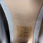 ALDO  Silver Metallic Heeled Socked Lucite Heel "Love" Boots Holiday NYE - 8.5 Photo 5