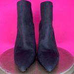 Charles David  Micro Black Suede Croc Embossed Leather Heeled Ankle Boot Sz 9.5 Photo 1