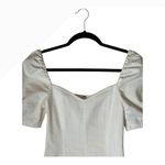 Alice + Olivia  Dress Women‎ 0 White Vintage Sugar Denim Mimi Puff Sleeve Mini Photo 3