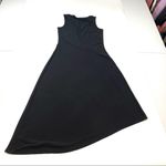 Nordstrom  v neck sleeveless asymmetric black midi dress Small Photo 6