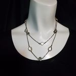 EXPRESS Silver Tone & Clear Multilayer Necklace Photo 1