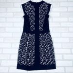 French Connection Black White Geometric Print Sleeveless V Neck Dress Sz 4 Photo 14