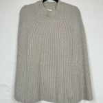J Jill Grey Knit Poncho Sweater Womens OS Fall Winter Cape Pullover Preppy Warm Gray Size L Photo 0